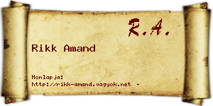 Rikk Amand névjegykártya
